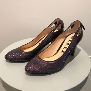 Like New Sparkly Sequined Heels with Bow Detail